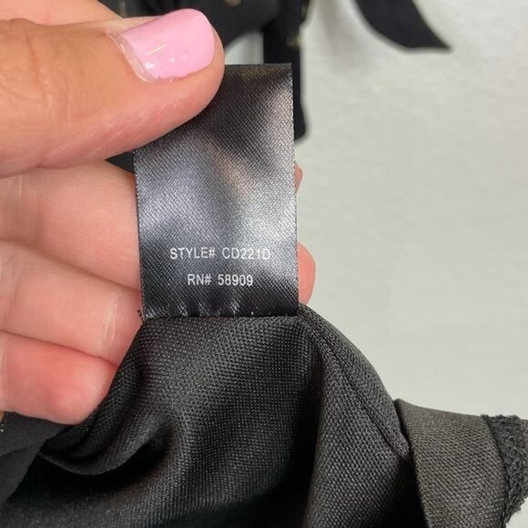 Gianni Bini Black & Gold Polka Dot Dress Size Small Bow Sleeve Ruffle Hem NWT - Picture 11 of 11